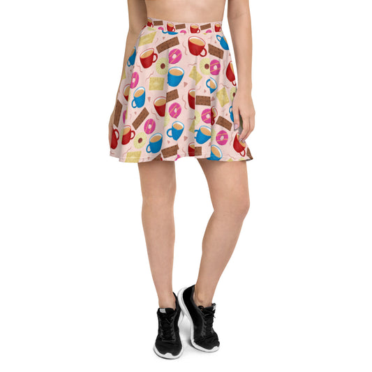 "Tea and Biscuits" Skater Skirt - Carmel Rimmer Art